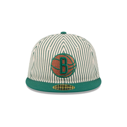 Just Caps Seersucker Brooklyn Nets Retro Crown 59FIFTY Fitted Hat