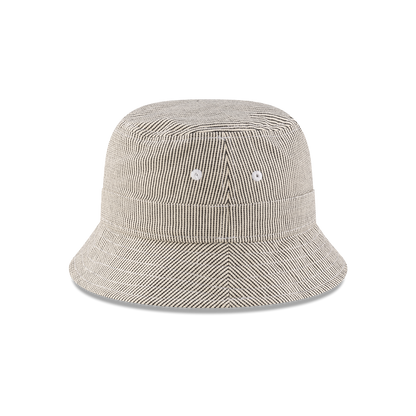 New Era Branded Railroad Stripe Bucket Hat