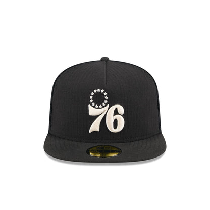 Philadelphia 76ers Black Mesh 59FIFTY A-Frame Fitted Hat
