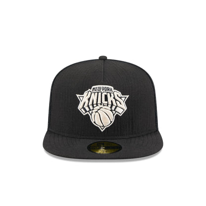 New York Knicks Black Mesh 59FIFTY A-Frame Fitted Hat