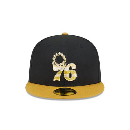 Philadelphia 76ers Metallic Gold Logo 59FIFTY Fitted Hat