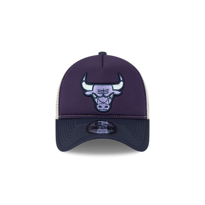 Chicago Bulls Navy Purple 9FORTY A-Frame Trucker Hat