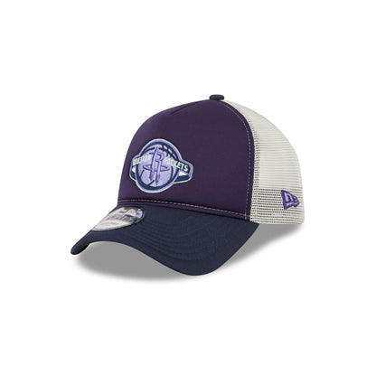 Houston Rockets Navy Purple 9FORTY A-Frame Trucker Hat