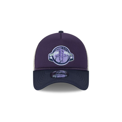 Houston Rockets Navy Purple 9FORTY A-Frame Trucker Hat
