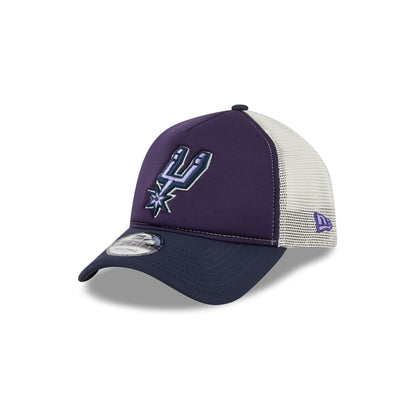 San Antonio Spurs Navy Purple 9FORTY A-Frame Trucker Hat