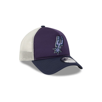 San Antonio Spurs Navy Purple 9FORTY A-Frame Trucker Hat
