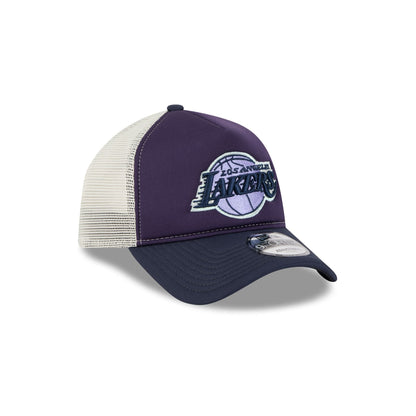 Los Angeles Lakers Navy Purple 9FORTY A-Frame Trucker Hat