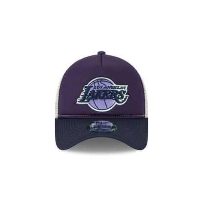 Los Angeles Lakers Navy Purple 9FORTY A-Frame Trucker Hat