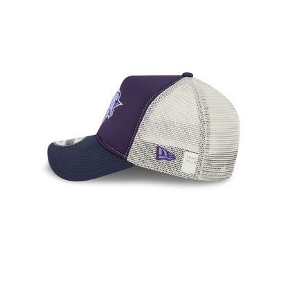 New York Knicks Navy Purple 9FORTY A-Frame Trucker Hat