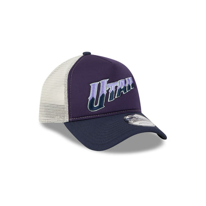 Utah Jazz Navy Purple 9FORTY A-Frame Trucker Hat