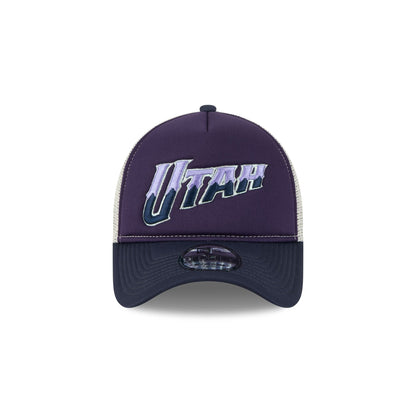 Utah Jazz Navy Purple 9FORTY A-Frame Trucker Hat