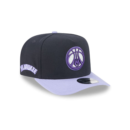 Milwaukee Bucks Navy Lavender 9FIFTY A-Frame Snapback Hat