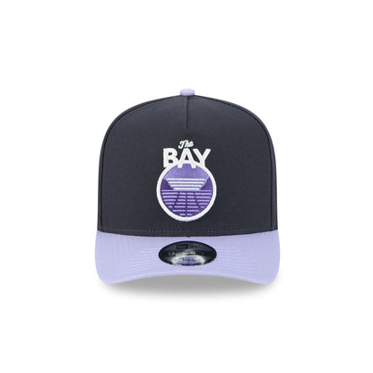 Golden State Warriors Navy Lavender 9FIFTY A-Frame Snapback Hat