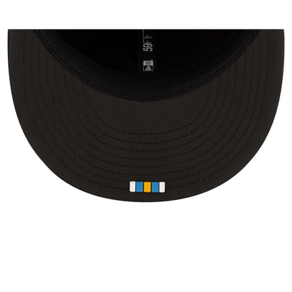Los Angeles Chargers 2025 Sideline Hot Weather Black 59FIFTY Fitted Hat