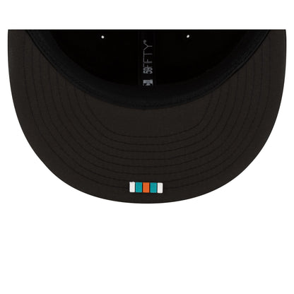 Miami Dolphins 2025 Sideline Hot Weather Black 59FIFTY Fitted Hat