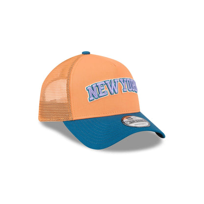 New York Knicks Orange Glaze 9FORTY A-Frame Trucker Hat