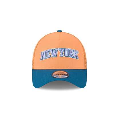 New York Knicks Orange Glaze 9FORTY A-Frame Trucker Hat