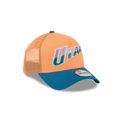 Utah Jazz Orange Glaze 9FORTY A-Frame Trucker Hat
