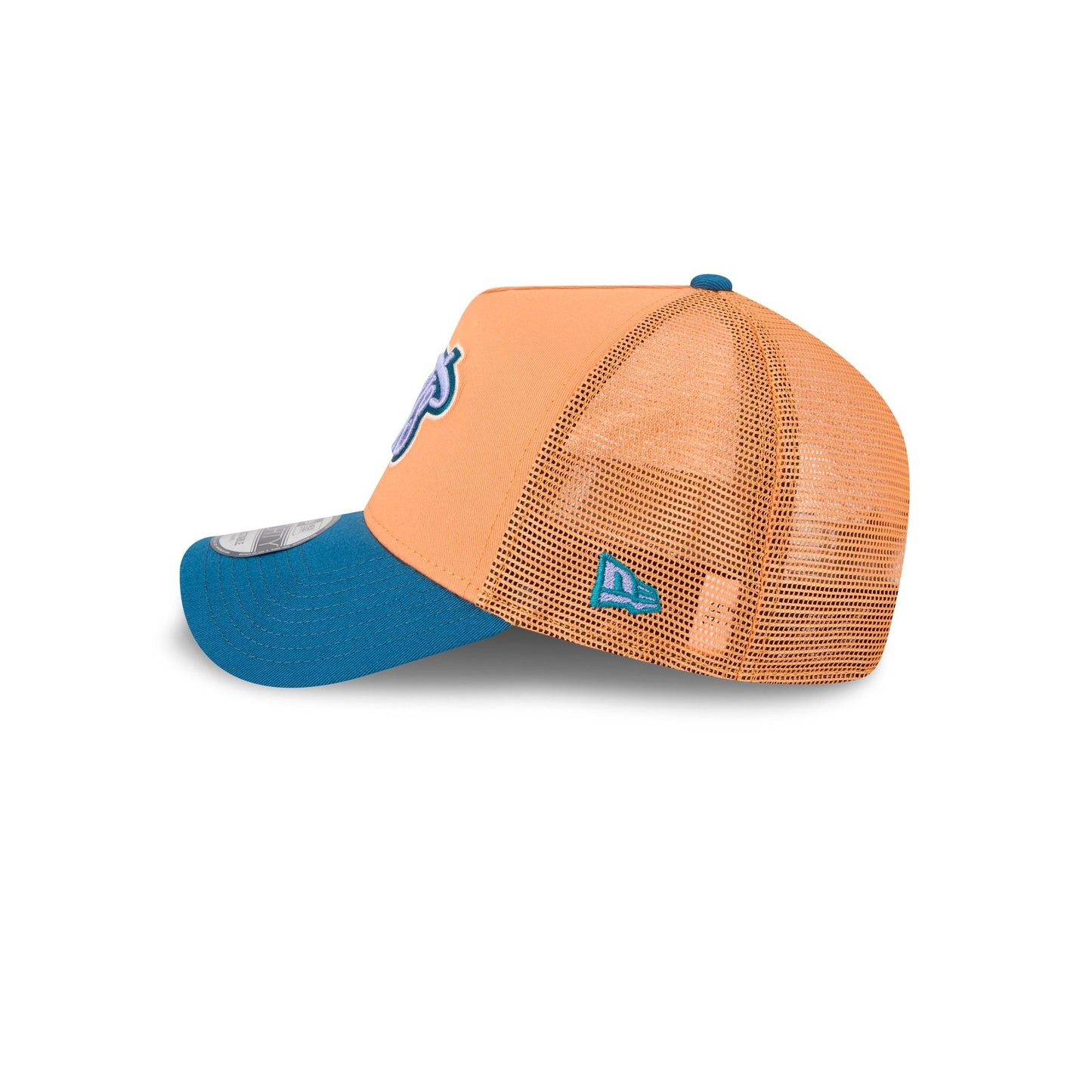 Brooklyn Nets Orange Glaze 9FORTY A-Frame Trucker Hat