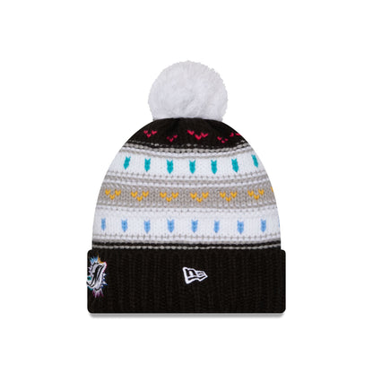 Miami Dolphins 2025 Crucial Catch Women's Pom Knit Hat