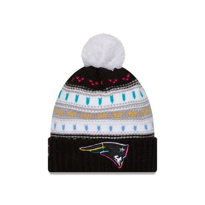 New England Patriots 2025 Crucial Catch Women's Pom Knit Hat