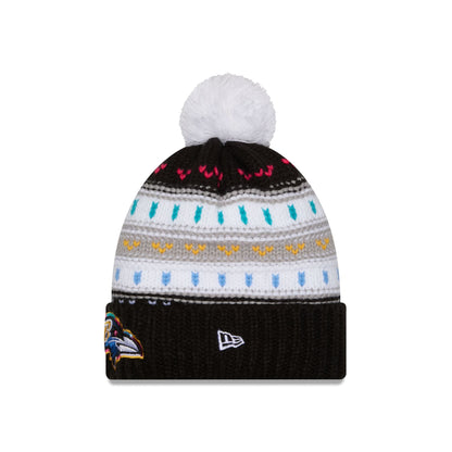 Baltimore Ravens 2025 Crucial Catch Women's Pom Knit Hat
