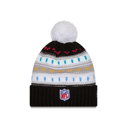Baltimore Ravens 2025 Crucial Catch Women's Pom Knit Hat