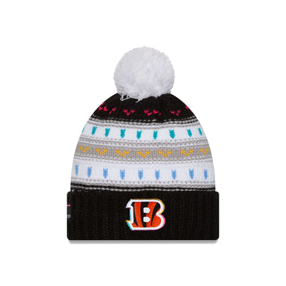 Cincinnati Bengals 2025 Crucial Catch Women's Pom Knit Hat