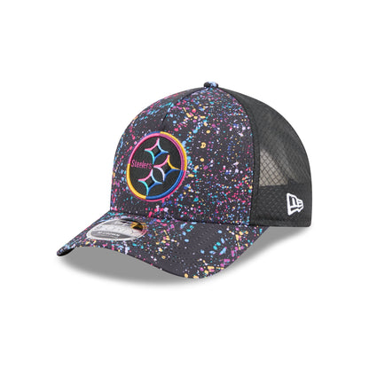 Pittsburgh Steelers 2025 Crucial Catch 9FORTY M-Crown A-Frame Trucker Hat