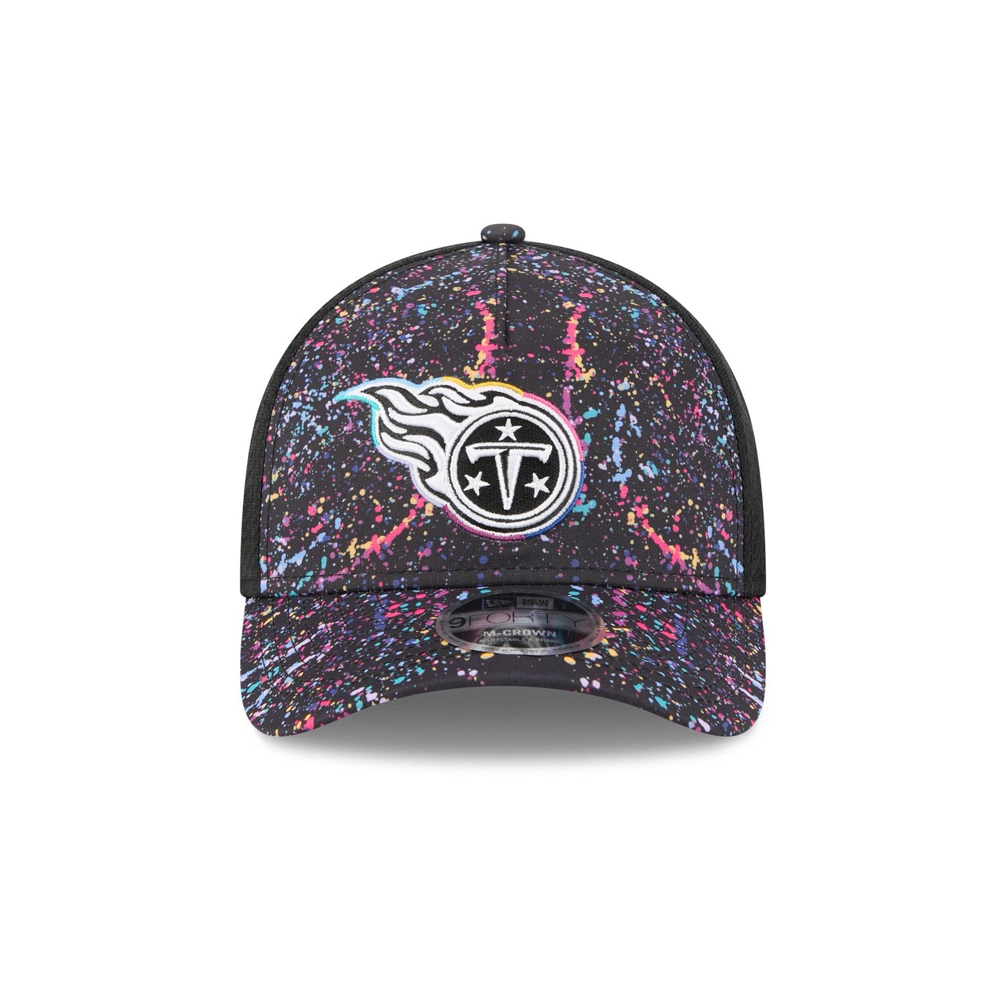 Tennessee Titans 2025 Crucial Catch 9FORTY M-Crown A-Frame Trucker Hat