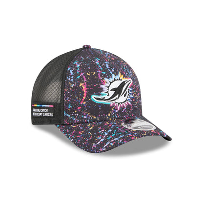 Miami Dolphins 2025 Crucial Catch 9FORTY M-Crown A-Frame Trucker Hat