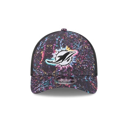 Miami Dolphins 2025 Crucial Catch 9FORTY M-Crown A-Frame Trucker Hat