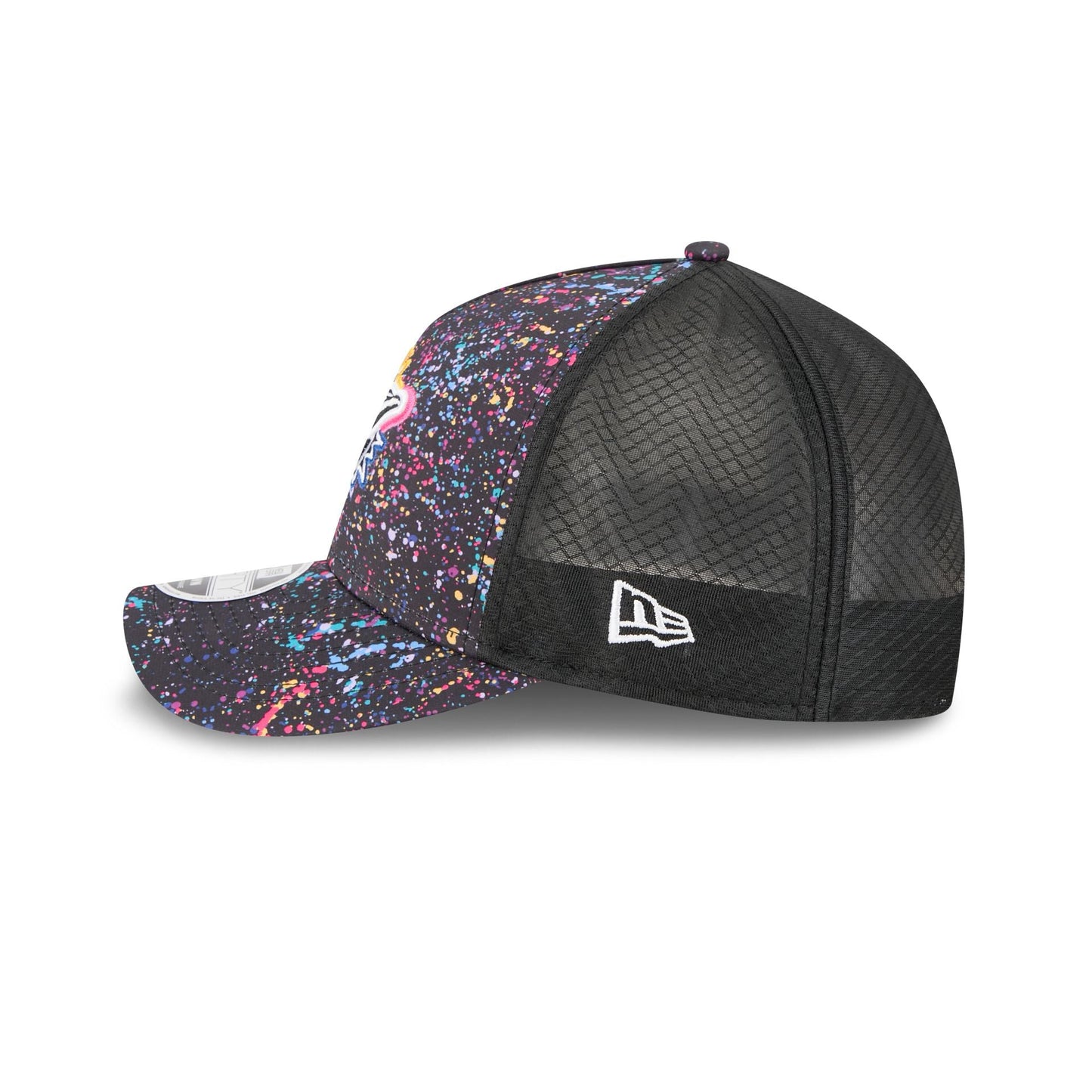 Miami Dolphins 2025 Crucial Catch 9FORTY M-Crown A-Frame Trucker Hat