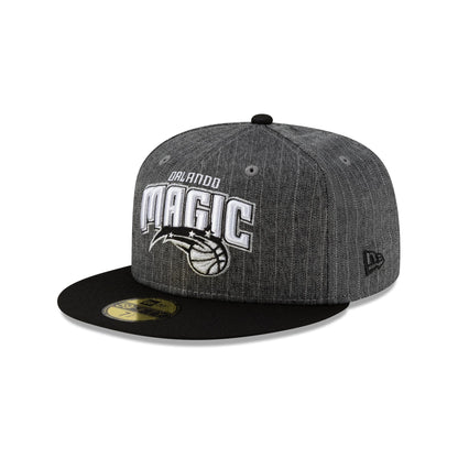 Just Caps Black Pinstripe Orlando Magic 59FIFTY Fitted Hat