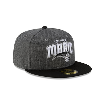 Just Caps Black Pinstripe Orlando Magic 59FIFTY Fitted Hat