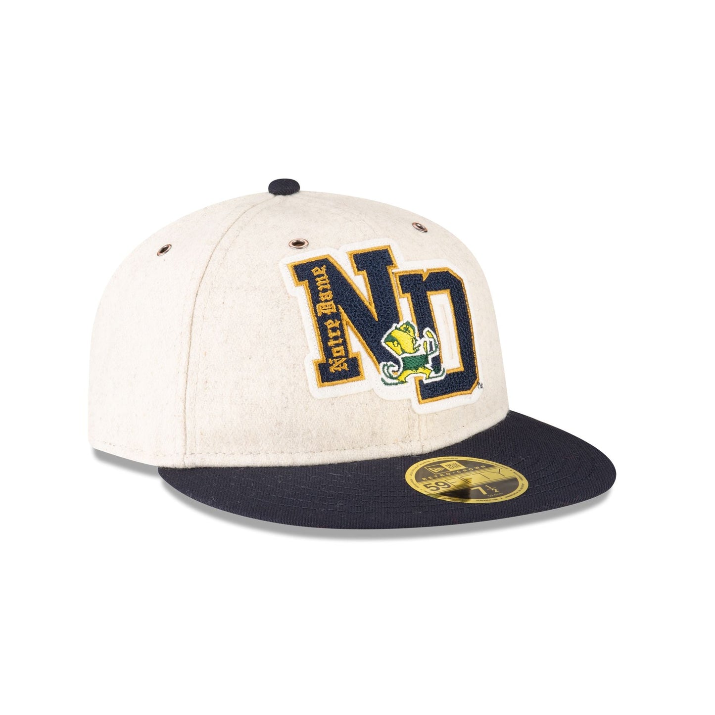 Notre Dame Fighting Irish College Vault Wool Letterman Retro Crown 59FIFTY Fitted Hat