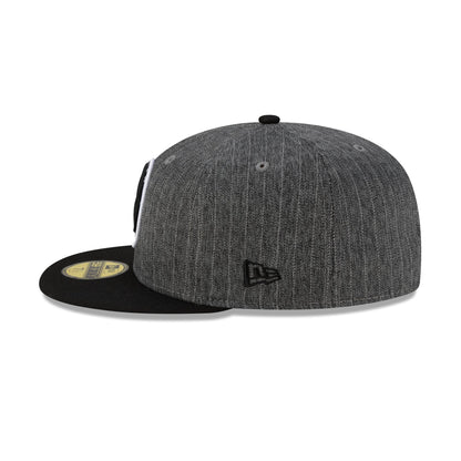Just Caps Black Pinstripe Brooklyn Nets 59FIFTY Fitted Hat