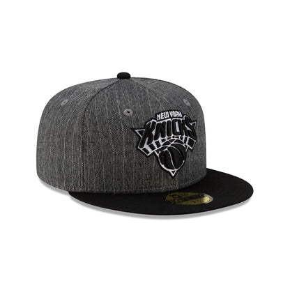 Just Caps Black Pinstripe New York Knicks 59FIFTY Fitted Hat