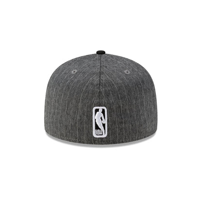 Just Caps Black Pinstripe New York Knicks 59FIFTY Fitted Hat