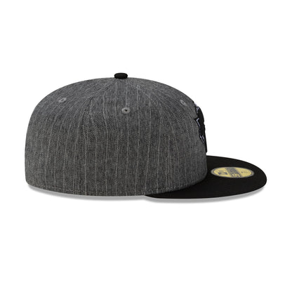 Just Caps Black Pinstripe New York Knicks 59FIFTY Fitted Hat