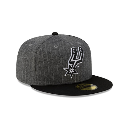 Just Caps Black Pinstripe San Antonio Spurs 59FIFTY Fitted Hat