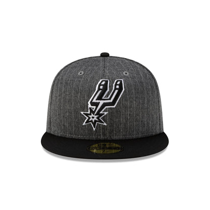 Just Caps Black Pinstripe San Antonio Spurs 59FIFTY Fitted Hat
