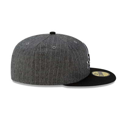 Just Caps Black Pinstripe San Antonio Spurs 59FIFTY Fitted Hat