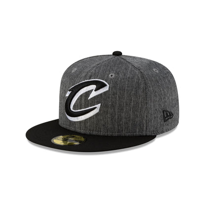 Just Caps Black Pinstripe Cleveland Cavaliers 59FIFTY Fitted Hat
