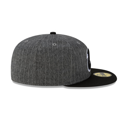Just Caps Black Pinstripe Cleveland Cavaliers 59FIFTY Fitted Hat