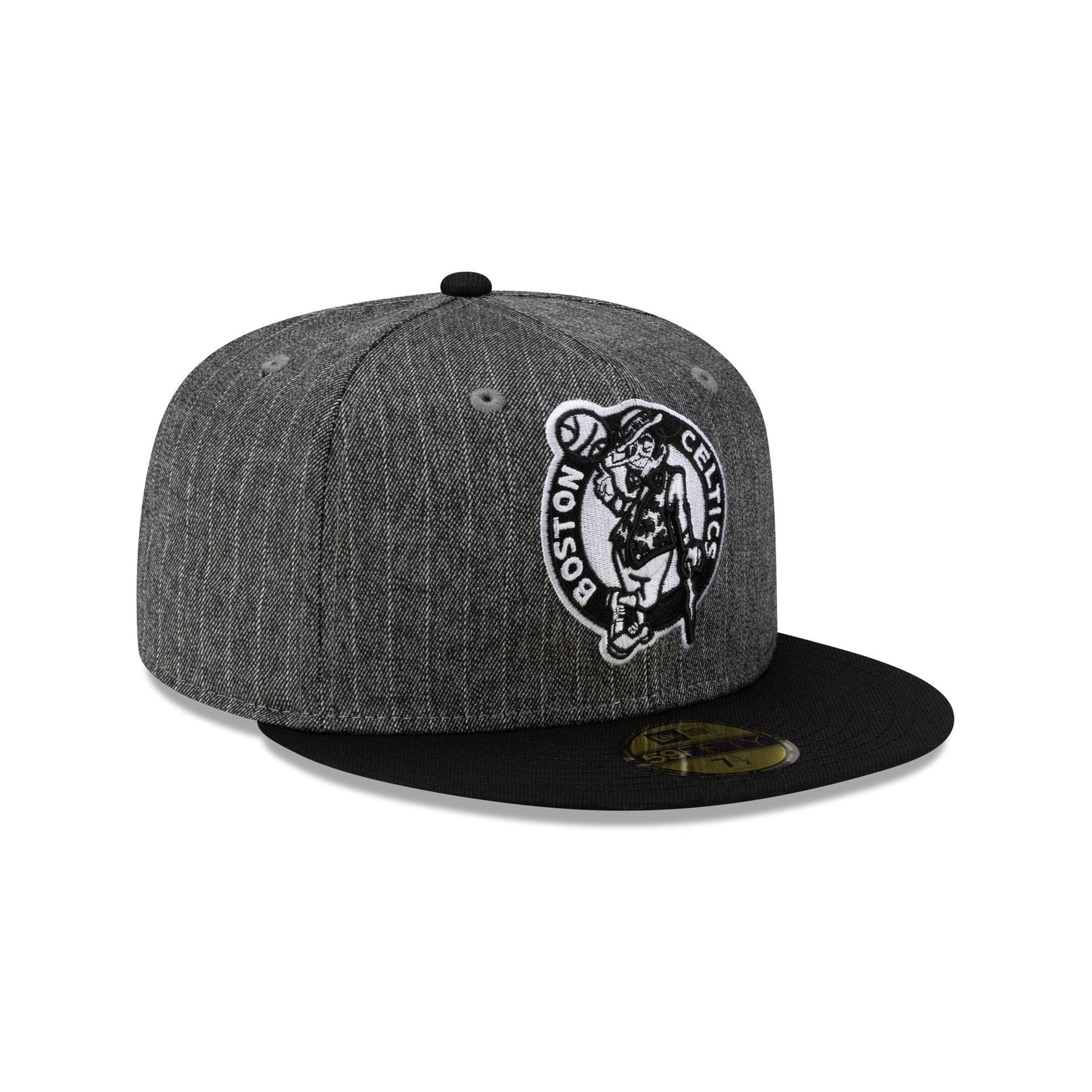 Just Caps Black Pinstripe Boston Celtics 59FIFTY Fitted Hat