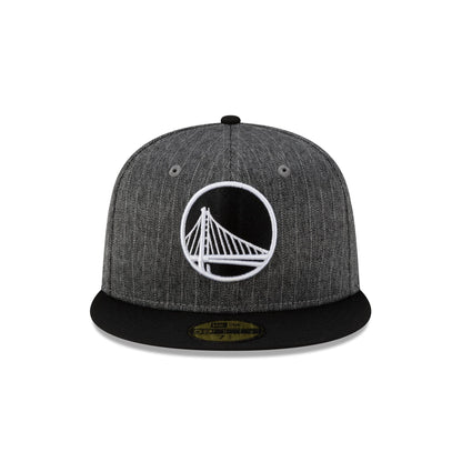 Just Caps Black Pinstripe Golden State Warriors 59FIFTY Fitted Hat