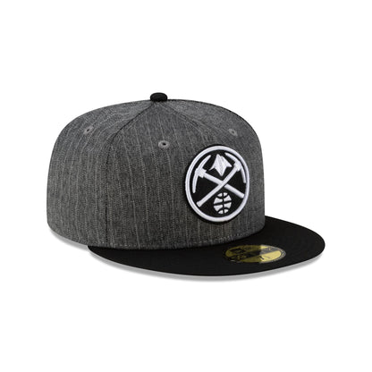 Just Caps Black Pinstripe Denver Nuggets 59FIFTY Fitted Hat