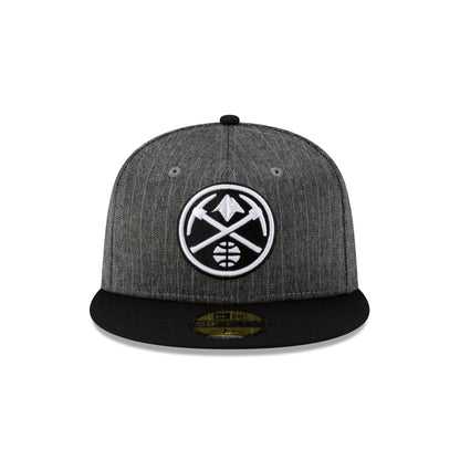 Just Caps Black Pinstripe Denver Nuggets 59FIFTY Fitted Hat