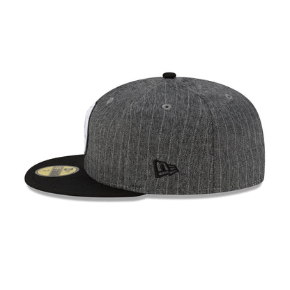 Just Caps Black Pinstripe Denver Nuggets 59FIFTY Fitted Hat